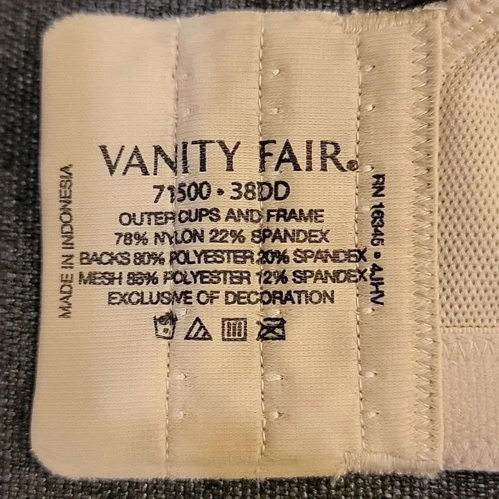 Vanity Fair Wireless Supportive Medium Impact Sports Bra Size 38DD - Picture 5 of 6